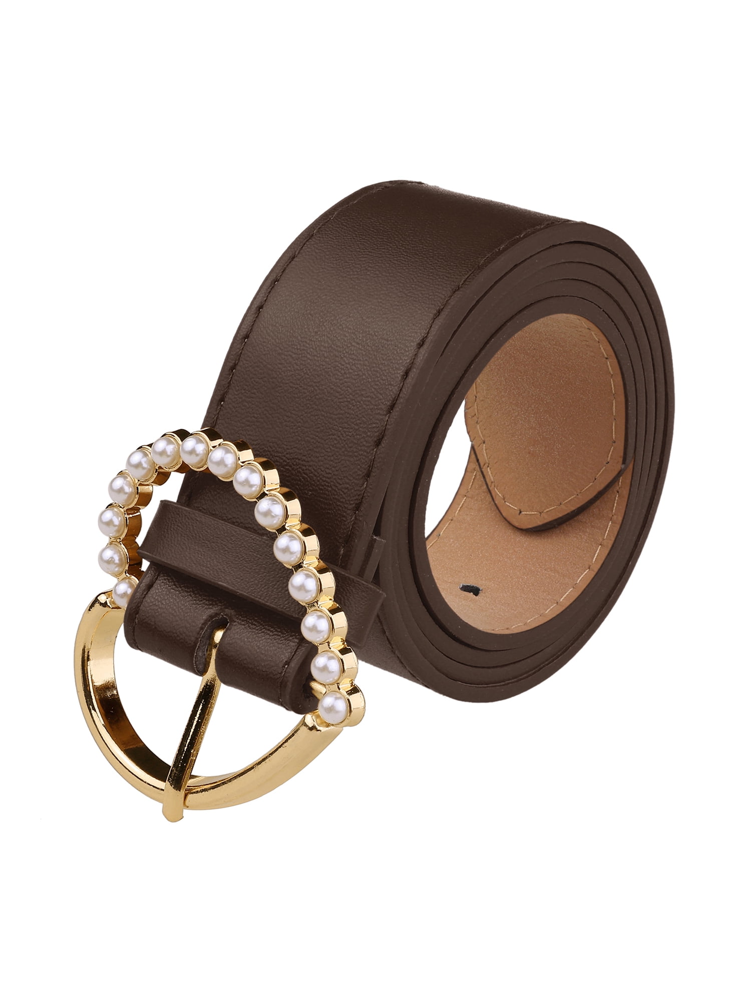 9844 Stylish Women\'s Belt Heart-shaped Buckle With Beads Belts Encrusted INSPIRE CHIC Stylish Women main image 4