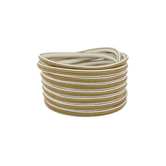 INSPIRE CHIC Oval Laces Two Colored Textured Stripes Shoe Laces for Sneakers 120cm/47.2" Brown