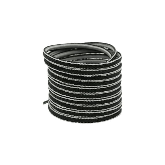 INSPIRE CHIC Oval Laces Two Colored Textured Stripes Shoe Laces for Sneakers 100cm/39.4" Black