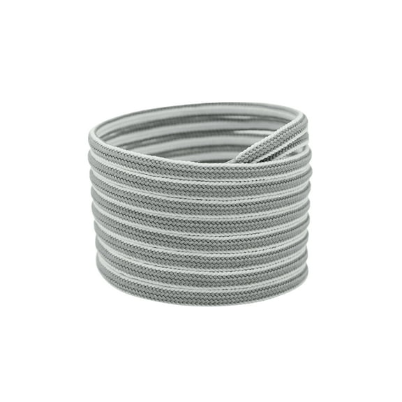 INSPIRE CHIC Oval Laces Two Colored Textured Stripes Shoe Laces for Sneakers 120cm/47.2" Gray
