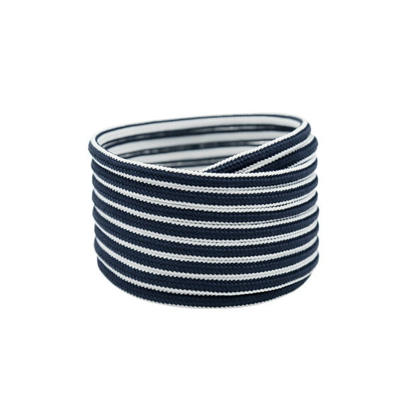 INSPIRE CHIC Oval Laces Two Colored Textured Stripes Shoe Laces for Sneakers 140cm/55.1" Dark Blue