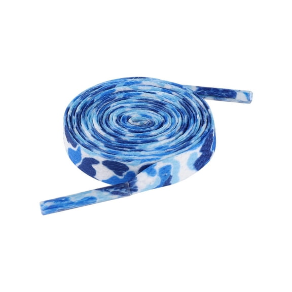 INSPIRE CHIC Thin Flat Shoelaces Camouflage Printed Shoe Laces Shoestring 1 Pair Blue Camouflage 120cm/47.2''