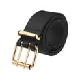 thumbnail image 1 of INSPIRE CHIC Unisex Double Grommet Belt PU Leather Punk Metal Buckle Waist Belts for Jeans Black 106x3.5cm/41.7x1.4 inches(LxW), 1 of 6