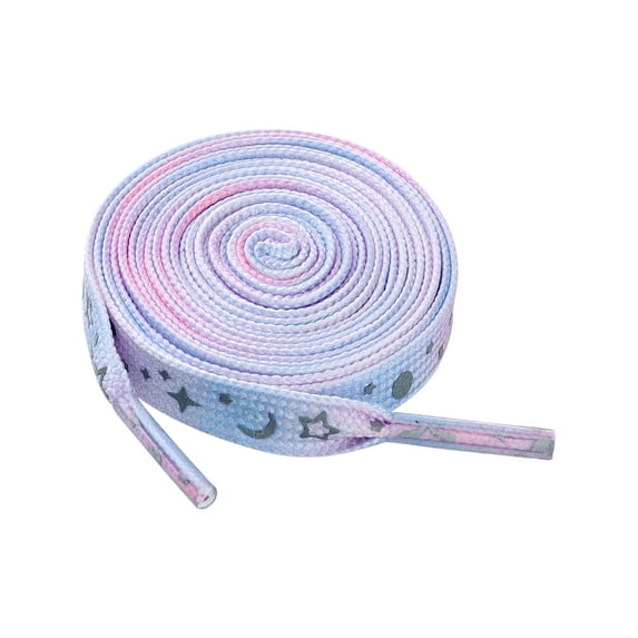 INSPIRE CHIC Unisex Gradient Colored Shoelaces Reflective Stars Flat Shoe Laces for Sneakers Casual Purple Pink 120cm/47.2"