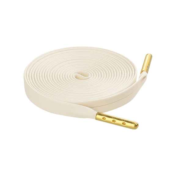 INSPIRE CHIC Unisex PU Leather Flat Shoe Laces for Sneakers Boots Beige 90cm/35.4"