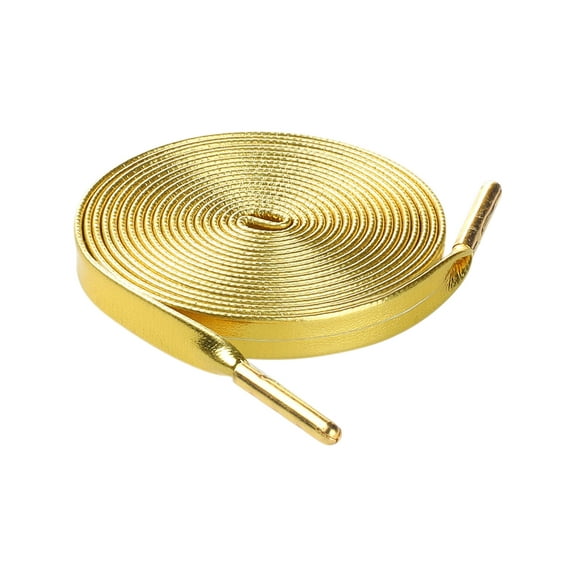 INSPIRE CHIC Unisex PU Leather Flat Shoe Laces for Sneakers Boots Gold 80cm/31.5"