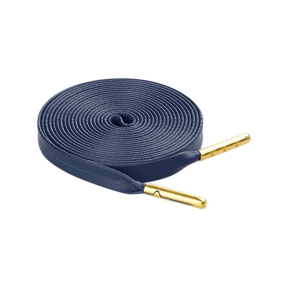 INSPIRE CHIC Unisex PU Leather Flat Shoe Laces for Sneakers Boots Navy Blue 80cm/31.5"