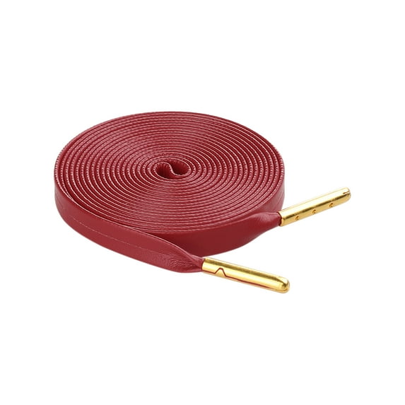 INSPIRE CHIC Unisex PU Leather Flat Shoe Laces for Sneakers Boots Burgundy 100cm/39.4"