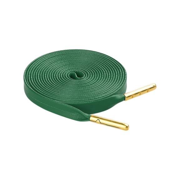 INSPIRE CHIC Unisex Halloween Flat PU Leather Shoe Laces Durable Faux Leather Sneaker & Boot Laces with Metal Tips Green 150cm/59.1"