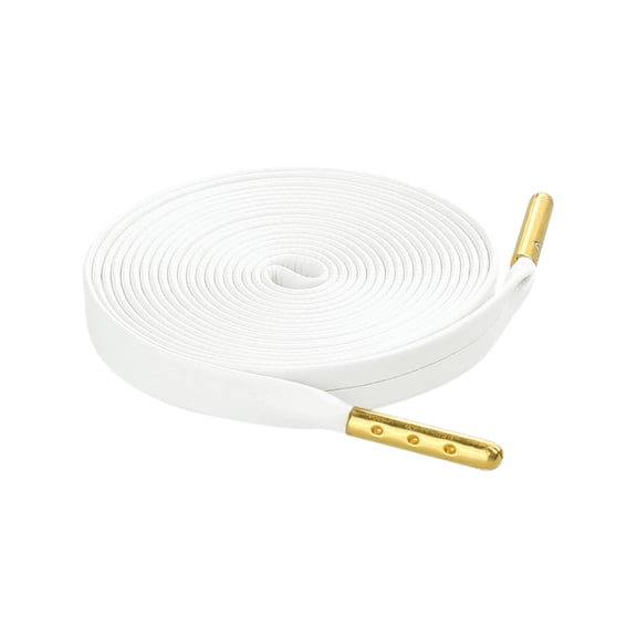 INSPIRE CHIC Unisex PU Leather Flat Shoe Laces for Sneakers Boots White 90cm/35.4"