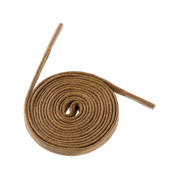 INSPIRE CHIC Unisex Waxed Cotton Athletic Shoelaces Flat Shoe Laces for Sneakers 1 Pair Yellow Brown 140cm/55.12"