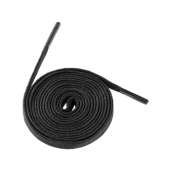 INSPIRE CHIC Unisex Waxed Cotton Athletic Shoelaces Flat Shoe Laces for Sneakers 1 Pair Black 120cm/47.24"