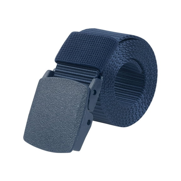 INSPIRE CHIC Unisex's Outdoor Belt Nylon Canvas Belts Breathable Plastic Buckle for Pants Skirts 123x3.8cm/48.4x1.5" Dark Blue