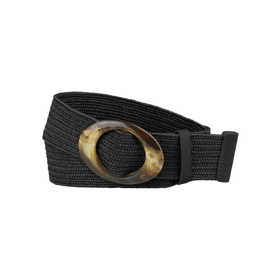 INSPIRE CHIC Vintage Wide Waist Belts for Women Stretch Woven Belts Buckle Black