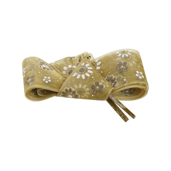 INSPIRE CHIC Colorful Flower Print Shoelaces Flat Shoe Strings Mesh Shoe Laces Casual 1 Pair Brown 100cm/39.4"