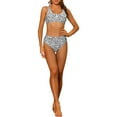 thumbnail image 1 of Women's Leopard High Waisted Tankini Bikini Sets 2 Piece Scoop Neck Top Tummy Control Bottom Swimwear Bathing Suits Small Leopard Printed, 1 of 5