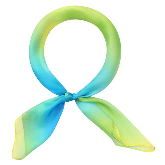 INSPIRE CHIC Women Chiffon Colorful Gradient Scarves, 27.6" Square Soft Sheer Kerchief Neck Scarf Neckerchief Wrap Shawl 70x70cm/27.6x27.6"(LxW) Colorful-1
