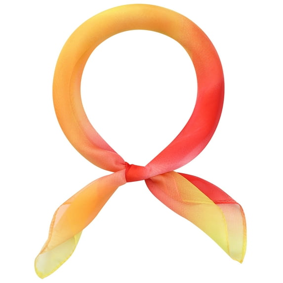 INSPIRE CHIC Women Chiffon Colorful Gradient Scarves, 27.6" Square Soft Sheer Kerchief Neck Scarf Neckerchief Wrap Shawl 70x70cm/27.6x27.6"(LxW) Colorful-5