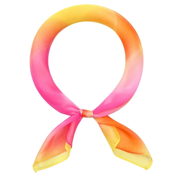 INSPIRE CHIC Women Chiffon Colorful Gradient Scarves, 27.6" Square Soft Sheer Kerchief Neck Scarf Neckerchief Wrap Shawl 70x70cm/27.6x27.6"(LxW) Colorful-9
