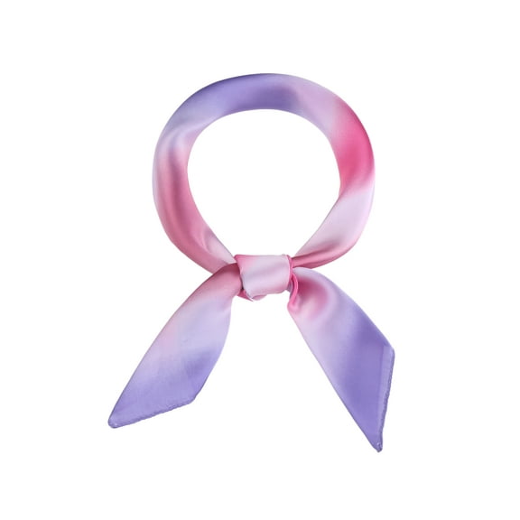 INSPIRE CHIC Women Colorful Gradual Stripe Scarf 27.6" Square Satin Silky Neck Scarves Pink Purple 70x70cm/27.6x27.6 inches(LxW)