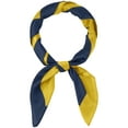 thumbnail image 1 of INSPIRE CHIC Women Contrast Color 35" Large Scarf Satin Silky Square Head Wrap Bandanas Navy Blue Yellow 90x90cm/35.4x35.4", 1 of 6