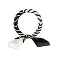 thumbnail image 1 of INSPIRE CHIC Women Contrast Color Symmetrical Striped Printed Scarf, 27.6x27.6" Square Herringbone Neck Scarves Neckerchief 70x70cm/27.6x27.6"(LxW) Black White, 1 of 1