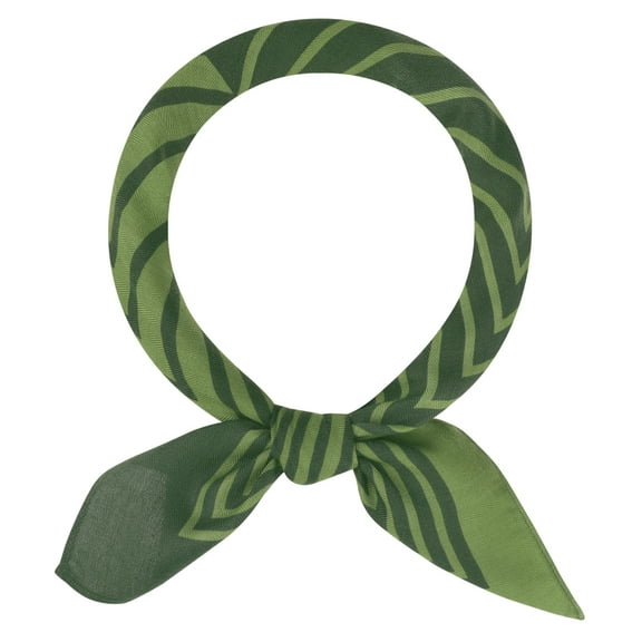 INSPIRE CHIC Women Contrast Color Symmetrical Striped Printed Scarf, 27.6x27.6" Square Herringbone Neck Scarves Neckerchief 70x70cm/27.6x27.6"(LxW) Green