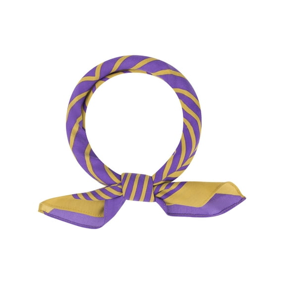 INSPIRE CHIC Women Contrast Color Symmetrical Striped Printed Scarf, 27.6x27.6' Square Herringbone Neck Scarves Neckerchief 70x70cm/27.6x27.6'(LxW) Purple Yellow