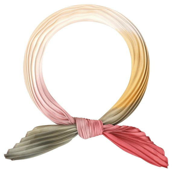 INSPIRE CHIC Women Pleated Gradient Contrast Color Scarves, Colorful Long Strechy Satin Neck Scarf Neckerchief 92x35cm/36.2x13.8"(LxW) Colorful-2