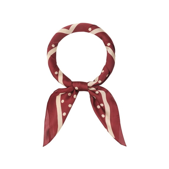 INSPIRE CHIC Mother's Day Women Polka Dots 35" Scarf Satin Silk Like Square Neckerchief Head Wrap Bandanas 35.4x35.4" Red