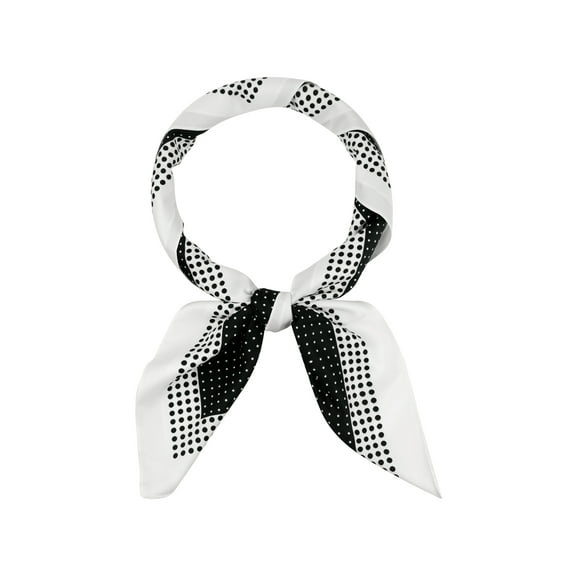 INSPIRE CHIC Women Polka Dots 35"x35" Large Square Scarf Satin Silk Like Head Wrap Bandanas Neck Scarves Black 35.4x35.4"