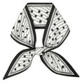 thumbnail image 1 of INSPIRE CHIC Women Polka Dots Stripes Skinny Long Scarves Satin Silky Ribbon Hair Band Neckerchief Neck Scarf 87x9cm/34.3x3.5"(LxW) Black Edge, 1 of 1