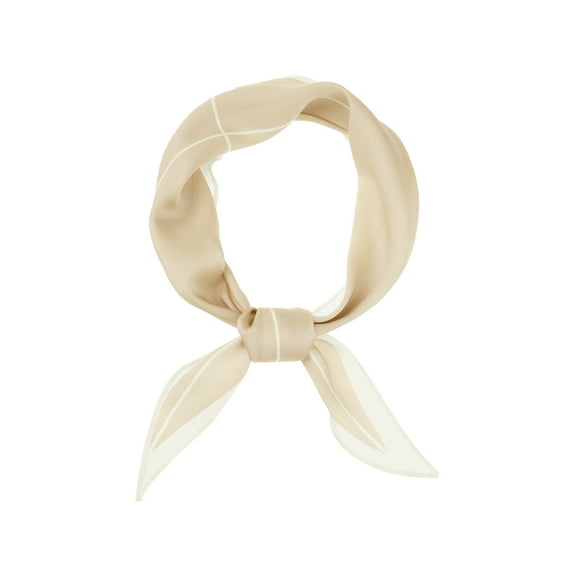 INSPIRE CHIC Women Simple Striped Silky Scarf Contrast Color Headscarf Neck Scarves Apricot 115x35cm/45.3x13.8 inches(LxW)