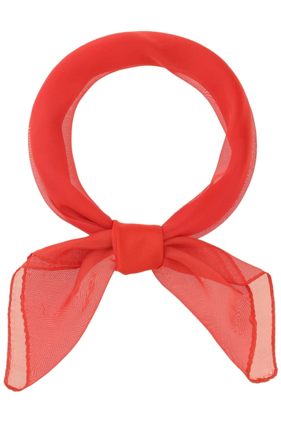 Women's Solid Gradient Chiffon Scarves Square Soft Sheer Neck Scarf Neckerchief Red 35.4"x35.4"(LxW)