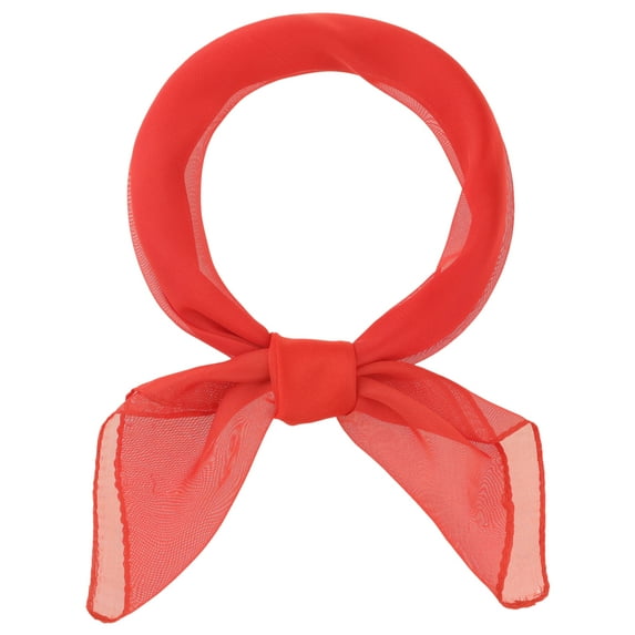 INSPIRE CHIC Women's Solid Gradient Chiffon Scarves Square Soft Sheer Neck Scarf Neckerchief Red 35.4"x35.4"(LxW)