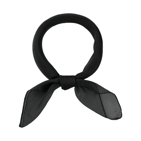 INSPIRE CHIC Women's Solid Gradient Chiffon Scarves Square Soft Sheer Neck Scarf Neckerchief Black 35.4"x35.4"(LxW)