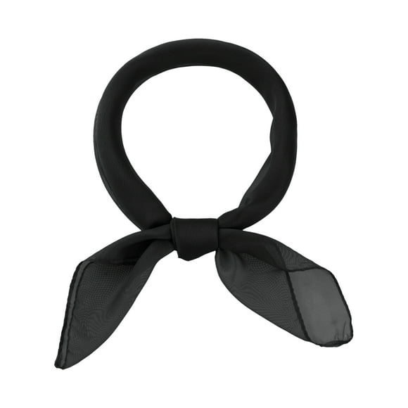 Women's Solid Gradient Chiffon Scarves Square Soft Sheer Neck Scarf Neckerchief Black 35.4"x35.4"(LxW)