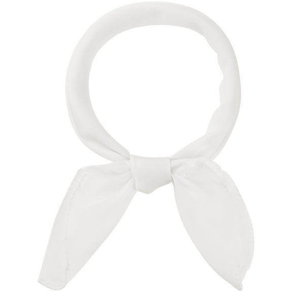 INSPIRE CHIC Women's Solid Gradient Chiffon Scarves Square Soft Sheer Neck Scarf Neckerchief White 35.4"x35.4"(LxW)