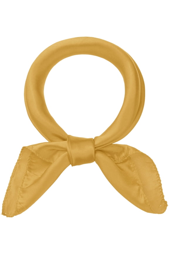 Women's Solid Satin Scarves 20" Small Square Neck Scarf Neckerchief Light Gold 19.7x19.7''(LxW)