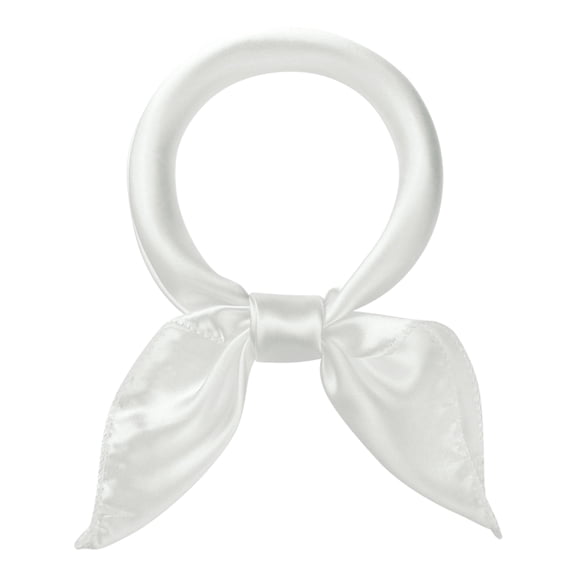 INSPIRE CHIC Women's Solid Satin Scarves 20" Small Square Neck Scarf Neckerchief White 19.7x19.7''(LxW)