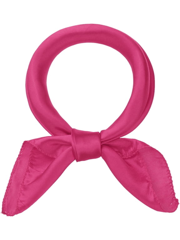 Women's Halloween Solid Satin Scarves 20" Small Square Neck Scarf Neckerchief Hot Pink 19.7x19.7''(LxW)