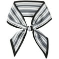 thumbnail image 1 of INSPIRE CHIC Women Stripes Contrast Color Skinny Long Scarves Satin Silky Ribbon Hair Band Neckerchief Neck Scarf Black 96x9cm/37.8x3.5"(LxW), 1 of 1