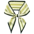 thumbnail image 1 of INSPIRE CHIC Women Stripes Contrast Color Skinny Long Scarves Satin Silky Ribbon Hair Band Neckerchief Neck Scarf Green 96x9cm/37.8x3.5"(LxW), 1 of 1