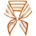 thumbnail image 1 of INSPIRE CHIC Women Stripes Contrast Color Skinny Long Scarves Satin Silky Ribbon Hair Band Neckerchief Neck Scarf Orange 96x9cm/37.8x3.5"(LxW), 1 of 1