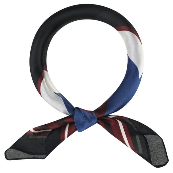 INSPIRE CHIC Women Stripes Print Square Scarves, 23.6x23.6 Satin Neck Scarf Neckerchief Headband 60x60cm/23.6x23.6"(LxW) Burgundy