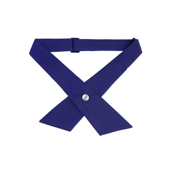 INSPIRE CHIC Women's Adjustable Criss-Cross Bow Ties Solid Snap Button Neck Tie for School Uniform Royal Blue One Size