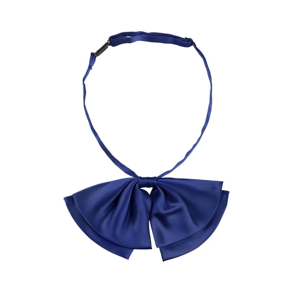 INSPIRE CHIC Women's Adjustable Pre-Tied Neck Ties Bow Ties for Casual Uniform Deep Blue One Size