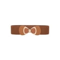 thumbnail image 1 of INSPIRE CHIC Women's Belt Bow Buckle Elastic Waist Seal Belts Fashion Versatile for Dresses Blouse 70x6cm/27.6x2.4" Camel, 1 of 6