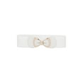 thumbnail image 1 of INSPIRE CHIC Women's Belt Bow Buckle Elastic Waist Seal Belts Fashion Versatile for Dresses Blouse 70x6cm/27.6x2.4" White, 1 of 6