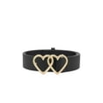 thumbnail image 1 of INSPIRE CHIC Women's Belt Double Heart Snap Buckle Fashion Casual Decorative Belts for Dresses Blouse Black 107x3.3cm/42.1x1.3", 1 of 6